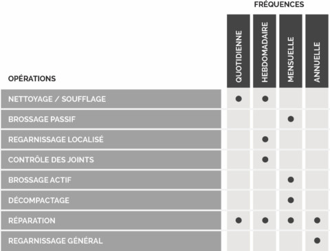 Tableau gazon synthétique